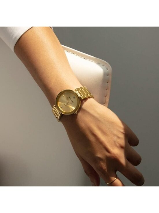 Anne Klein Women\'s Gold Analog Quartz Solid Genuine Diamond Dial Bracelet Watch main image 4